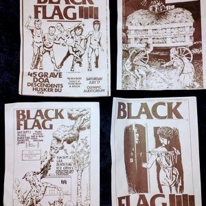 Black Flag Band - Vintage Punk Rock Band Concert Flye rs Posters - Old School